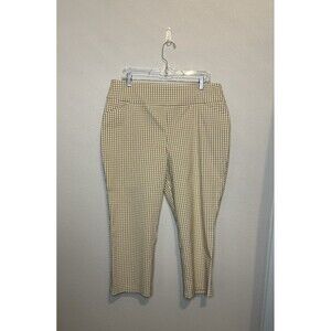 Versona Capri Pants Tan Gingham Check Size 16